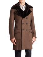 Billy Reid Beaver Fur-trimmed Bowery Coat