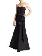 Carolina Herrera Icon Collection Silk Falle Draped Gown