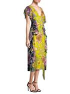 Prabal Gurung Floral Chiffon Midi Dress