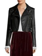 Mcq Alexander Mcqueen Lace-up Leather Moto Jacket