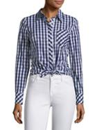 Milly Tie-front Gingham Shirt