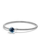 David Yurman Chatelaine Diamond & Hampton Blue Topaz Cabled Bracelet