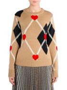Msgm Heart Argyle Sweater