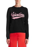 Valentino Logo Jacquard Cashmere Wool Sweater