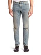 Saint Laurent Distressed Slim Fit Five-pocket Style Jeans