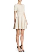 Alexander Mcqueen Lace-jacquard Knit Fit-&-flare Dress