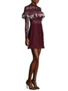 Three Floor Wildfire Embroidered Lace A-line Dress
