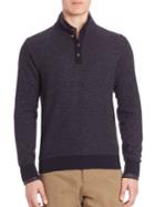 Luciano Barbera Cashmere Long Sleeve Ribbed Sweater