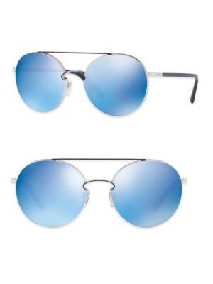 Valentino Rockloop 55mm Mirrored Round Sunglasses