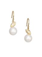 Ippolita Nova 18k Gold Pearl & Diamond Drop Earrings