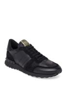 Valentino Noir Rockrunner Leather-blend Camo Sneakers