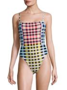 Mara Hoffman One-piece Plaid High-cut Swimsuit