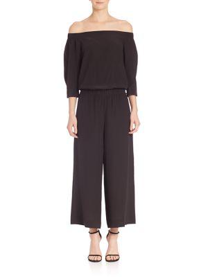 Theory Faley Off-the-shoulder Silk Jumpsuit