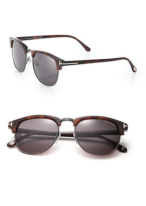 Tom Ford Henry 53mm Round Sunglasses