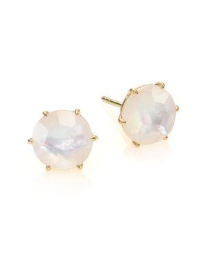 Ippolita Rock Candy Mother-of-pearl, Clear Quartz & 18k Yellow Gold Doublet Stud Earrings