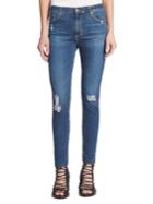 Ag Farrah High-rise Skinny Cropped Distressed Jeans