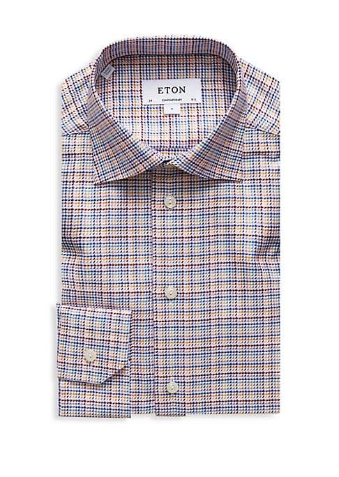 Eton Contemporary-fit Textured Twill Dress Shirt