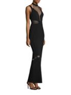 Nicholas Layered Sheer Inset Gown