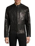 John Varvatos Slim-fit Carbon Leather Jacket