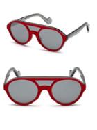 Moncler 47mm Double Bridge Round Sunglasses