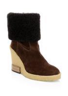 Tod's Zeppa Para Suede Wool Wedge Boots