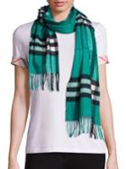 Burberry Emerald Giant Check Cashmere Scarf