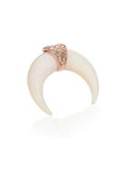 Jacquie Aiche Bone, Diamond & 14k Rose Gold Mini Horn Single Stud Earring