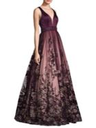 Basix Black Label Sweetheart Floral-embroidered Gown