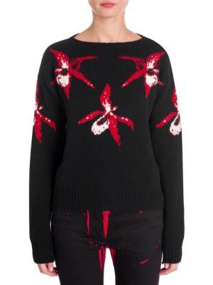 Prada Intarsia Orchid Lana Cashmere & Wool Sweater