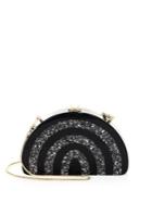 Milly Half-moon Striped Convertible Clutch