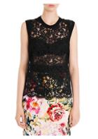 Dolce & Gabbana Sleeveless Lace Front Shell Top