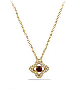 David Yurman Venetian Quatrefoil Garnet Necklace