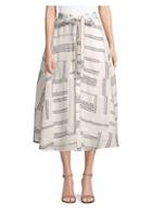 Polo Ralph Lauren Patchwork Linen Mid Skirt
