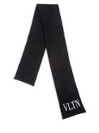 Valentino Garavani Wool & Cashmere Rectangular Logo Scarf