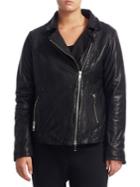 Marina Rinaldi, Plus Size Collared Leather Jacket