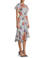Etro Short Sleeve Cotton Floral Midi Dress