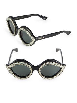 Gucci 53mm Crystal-studded Eye Sunglasses