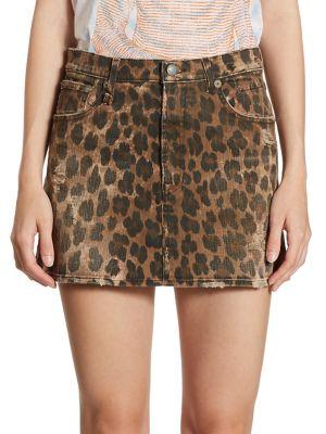 R13 Leopard-print Mini Skirt