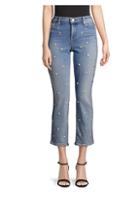 7 For All Mankind Pearl Embellished Cropped Jeans