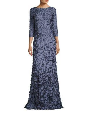 Theia Petal Embellished Gown