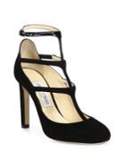 Jimmy Choo Doll 100 Suede & Patent Leather T-strap Pumps