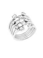 Michael Kors Modern Brilliance Layered Crystal Ring/silvertone