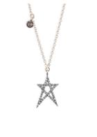 Kismet By Milka Struck Doodle Star Champagne Diamond Solitare & 14k Rose Gold Necklace