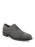 Saks Fifth Avenue Collection Suede Brouge Wing Tip Oxfords