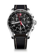 Victorinox Swiss Army Chrono Classic Xls Stainless Steel & Leather Chronograph Strap Watch