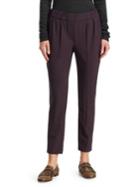 Brunello Cucinelli Stretch Wool Ankle Pants