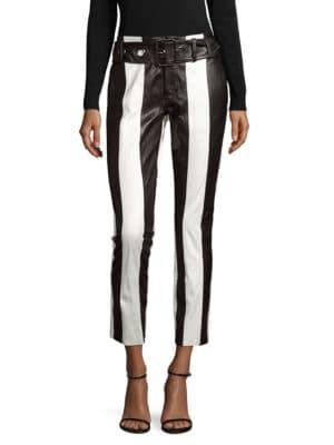 Frame Striped Leather Pants