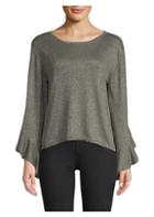 Milly Shimmer Drop Sleeve Sweater