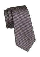 Giorgio Armani Anthracite Horizonal Stripe Silk Tie
