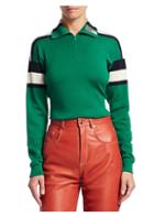 Gucci High Neck Wool Silk Cashmere Stripe Detail Sweater